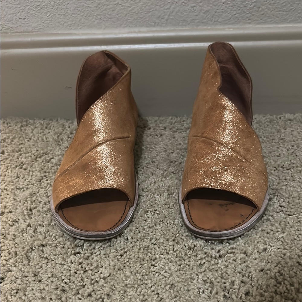 Free People Gold Mules & Clogs